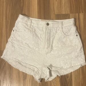 Free People High Waist White Lace Shorts